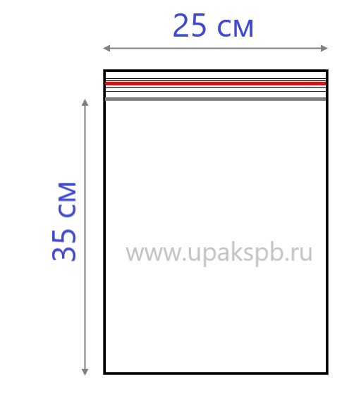 Схематичное изображение зип-пакета 25*35 см 