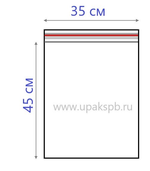 Схематичное изображение зип-пакета 35*45 см 